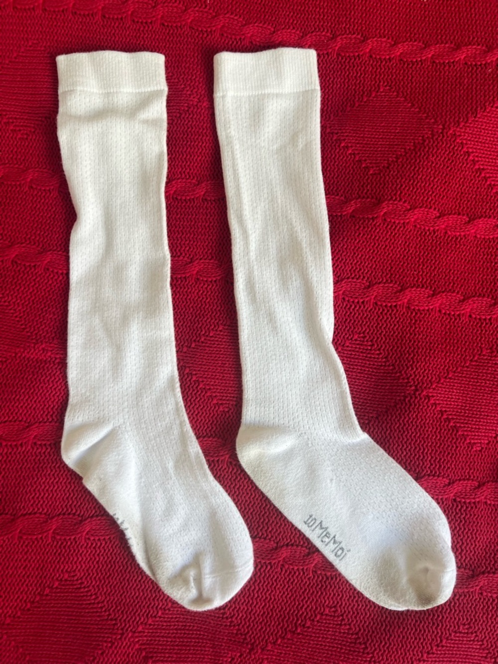 White Knee-High Cotton Socks - Unbranded